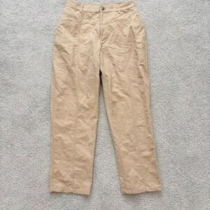 Rebecca Minkoff Sandra Pants Womens 6 Tan Linen‎ Blend High Waist Safari